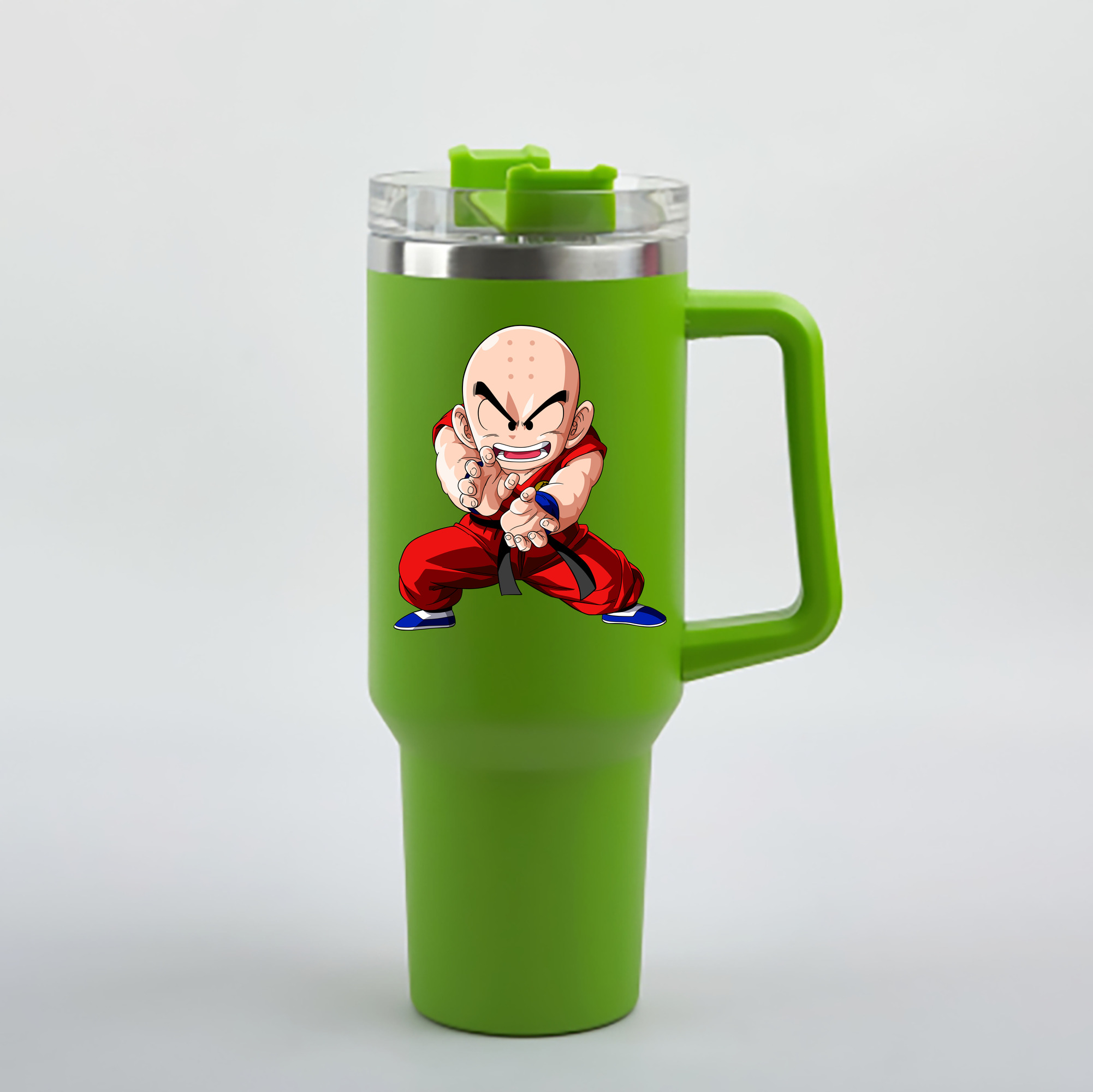 （画像用） ドラゴンボール クリリン DRAGON BALL krillin 1200mL車用タンブラー - クリスタルステッカー（プラスチックストロー付き）